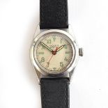 A Rolex Oyster stainless steel gent's wrist watch c. 1940, silvered dial with Arabic and Roman