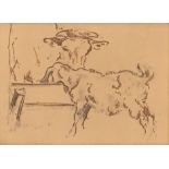 William Woodhouse (1857-1935), 'Feeding Time', ink and pencil, 7.5x10.5cm