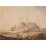 John Warwick Smith (1749-1831), Bamburgh Castle, Northumberland, watercolour, 50.5 x 68.25cm