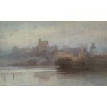 Howard Gull Stormont (1844-1923), Evening 'Windsor Castle from the Thames', watercolour, signed
