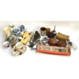 A mixed lot to include engine turned cigarette case; stainless steel fob watch; various ornaments;