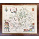 After John Blaeu, a map of Worcestershire, published by the Royal Geographical Society, 44x54cm