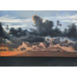 C Jackson, cloudy sunset, oil on canvas, 132x96cm