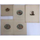 A set of 18th century coloured engravings after I. Howes, depicting cherubs