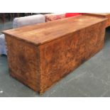 An exceptionally large Anglo-Indian chest, carved with vacant armorial plaque, trees and lions,