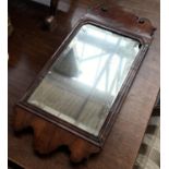 A small early 19th century wall mirror, with original bevelled plate, 67cmH