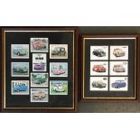 A framed complete set of 6 'Mini Cooper Golden Era' collectors cards; together with a framed comple