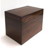 A 19th century rosewood box, not with original interior, 29x19.5x22cmH