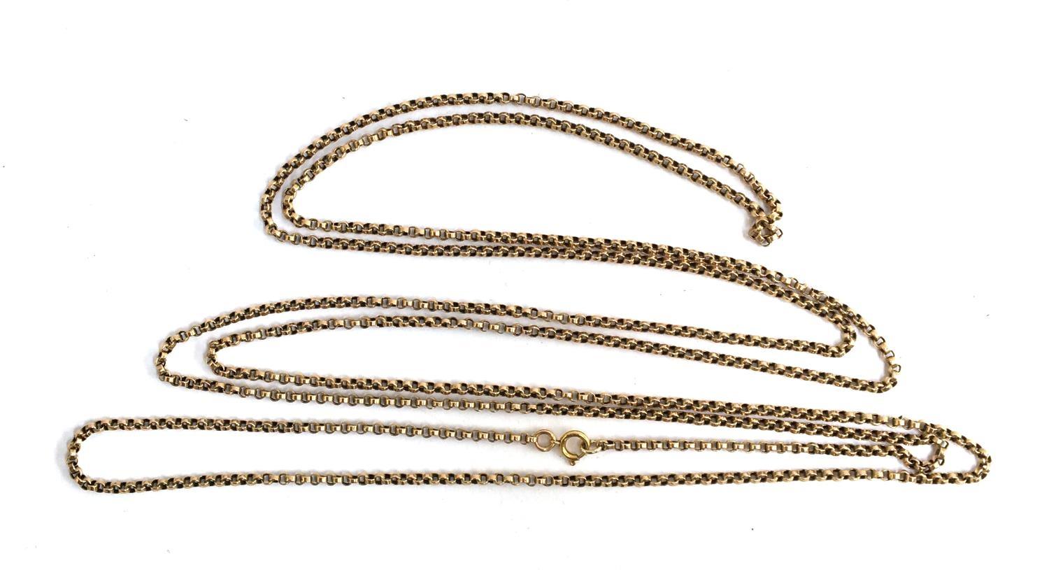 A 9ct gold o link chain, approx 62" unclasped, 22.8g