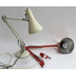A Danish clamping anglepoise lamp; together with a white anglepoise