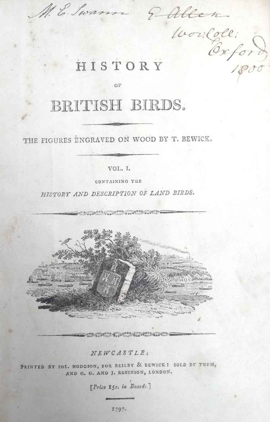 'History of British Birds Vol. I', The Figures Engraved on Wood by T. Bewick, Newcastle: Printed - Image 2 of 2