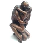 A large bronzed Klara Sever statue of lovers embracing, incised to base 'Sever '81 Austin