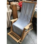 A vintage folding deckchair