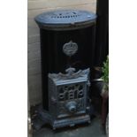 A French Godin enamelled stove, approx. 94cmH, with flue
