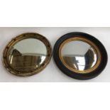 A 19th century circular convex wall mirror with bobble molding, 51cmD, in need of some