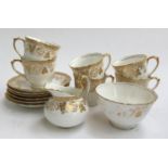 New Chelsea Staffs part coffee set, comprising coffee cups (6), saucers (6), milk jug and sugar bowl
