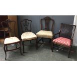 A set of four occasional chairs