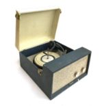 A Bermuda portable record player with Monarch turntable