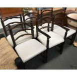 A set of six contemporary dining chairs, two carvers