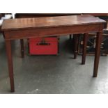 A Regency mahogany side table, on square section legs, 109x38x73cmH
