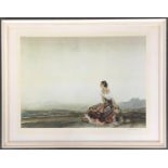 After William Russell Flint, 'Lady Seated', print bears studio blind stamp to lower left, 50x65cm