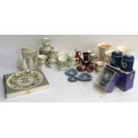 A mixed lot of ceramics to include a 19th century Sutherland teaset, Wedgwood vases and