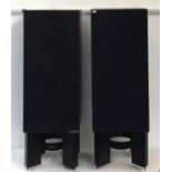 A pair of audio note model AN-E/L 504 speakers, on M.A.F speaker stands