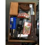 A drawer of excellent measuring tools, to include precision digital calipers etc
