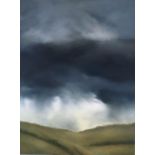 S. Evans, cloudy landscape, oil on canvas, signed in pencil on reverse, 81x61cm