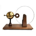 A late 19th/early 20th century mahogany and brass Van Der Graaf electrostatic generator, approx.