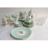 A Royal Albert 'Elfin' coffee set; together with a small number of cut glass sherry glasses and