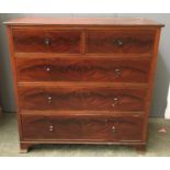 An Edwardian mahogany chest of two short over three long drawers, on bracket feet, by Heal & Son,