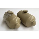 A pair of stoneware hot water bottles marked 'Pearsons of Chesterfield'