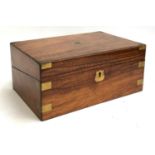 A 19th century mahogany writing box, fitted interior, with pen rest, drawers and leather inset