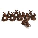 Nine miniature carved wall brackets in the Baroque taste (9)