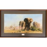 After David Shepherd, 'The Ivory is Theirs', colour print, 37x75cm