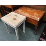 A 19th century mahogany commode stool, together with a cork topped foot stool