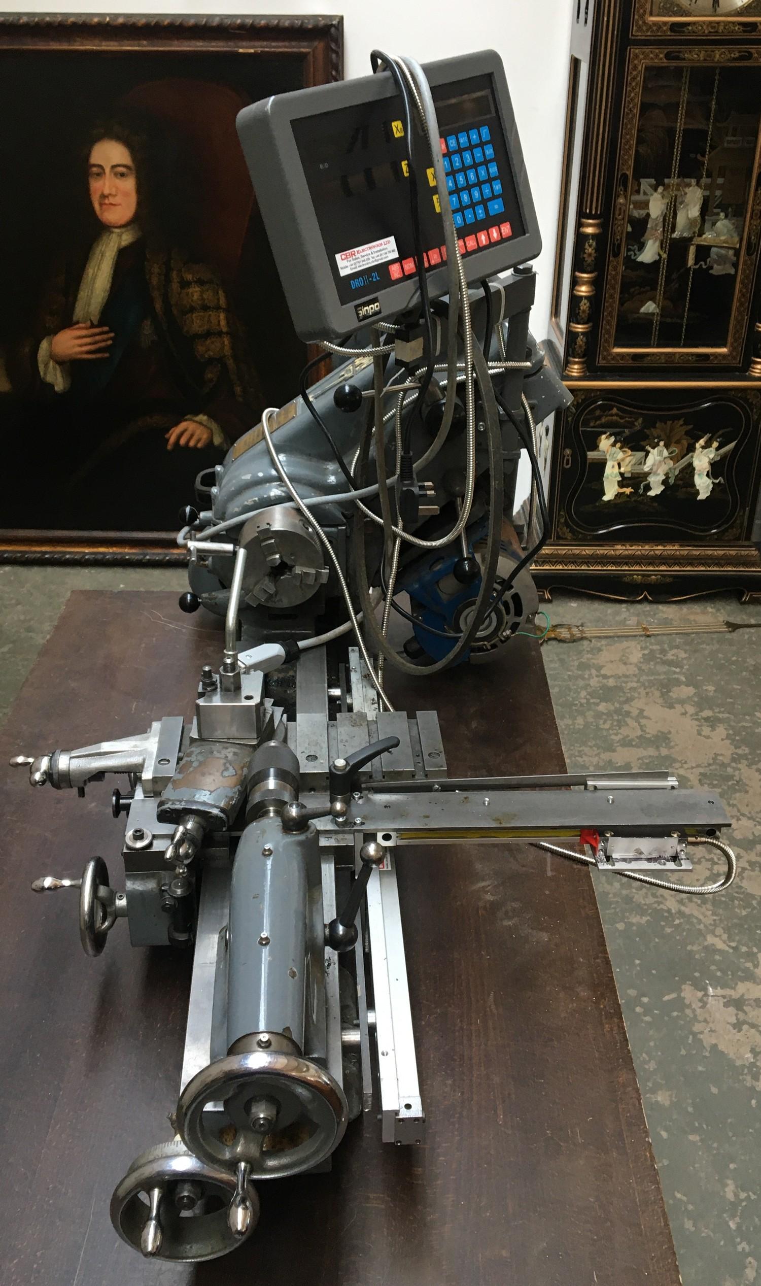 A Myford Super 7 metalworking lathe, with model DRO II-2L Sinpo control panel; together with a - Image 2 of 15