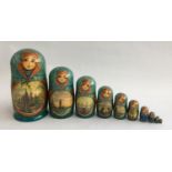 A Russian Matryoshka doll, made of Limewood in Sergiev Posad, 10 in totalo, together with original