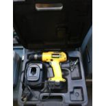 A DeWalt cordless drill, in case