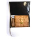 A Nicola de Roma 'Ligator' purse with strap, in coffee, boxed