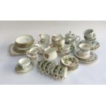 A mixed lot of teawares to include plant Tuscan china; Paragon; Shelley; Coalport etc