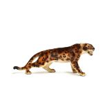 An early-mid 20th century porcelain jaguar, possibly Keramos of Vienna, 9.5cm high