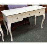 A Laura Ashley Home dressing table, with three drawers on cabriole legs, together with an oval