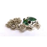 A 925 silver and enamel frog, retailed by Boutique G. Lavanchy, 29 rue Du Rhone, 1204, Geneve