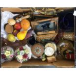 A mixed lot of ceramics and glass including Doulton Siliconware; Doulton flower ornaments, hand-