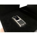 A Vertu Constellation F, in satin black, type RM-389V, in original box complete with accessories,