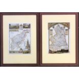 Two framed maps of Northamptonshire and Northumberland, each 32x24cm