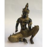 A brass figure of an Indian deity, 39cmH