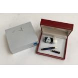 A miniature F.I.L.C.A.O fountain pen with gold nib and turquoise ink bottle, in original box